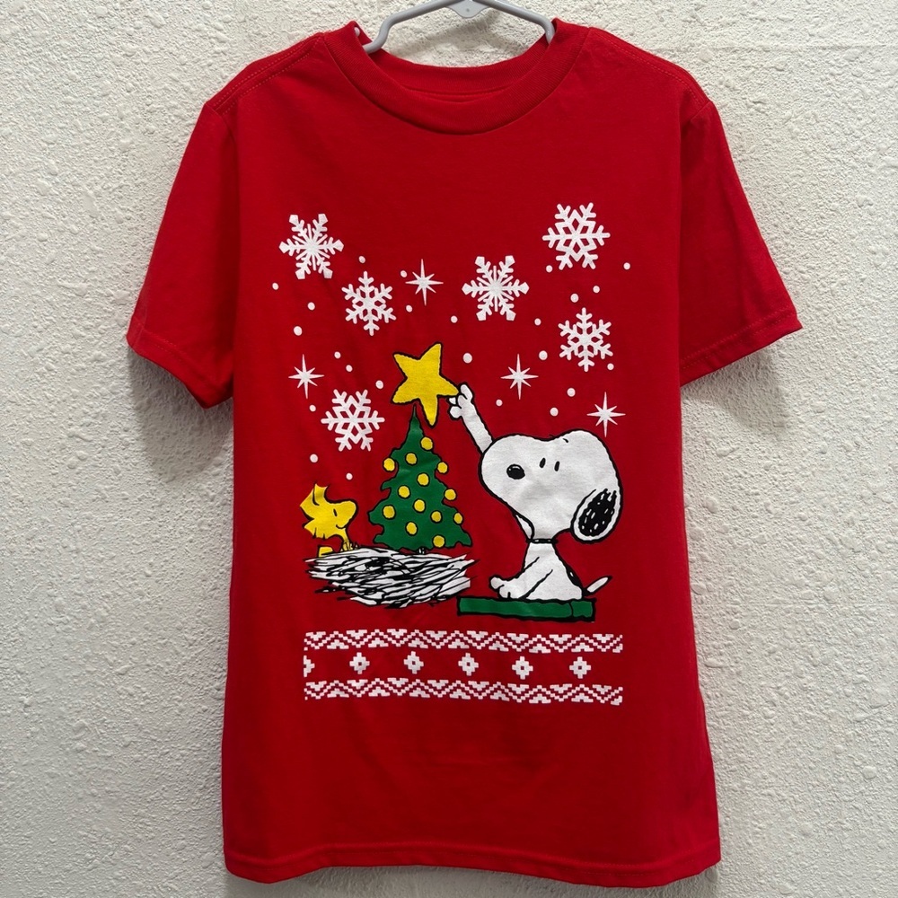 Peanuts Snoopy Christmas Kids T-Shirt Size Small